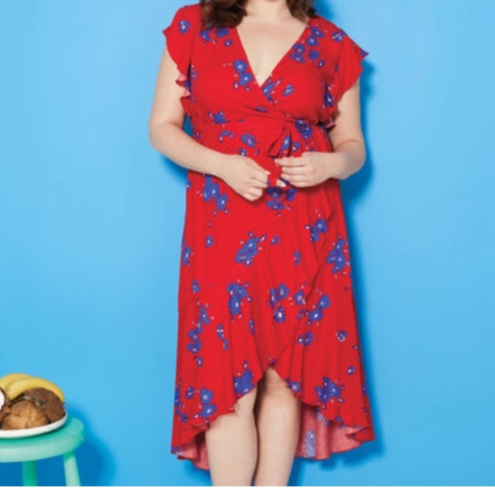 2/$20 Ellos hilo Boho dress ruffle capsleeve